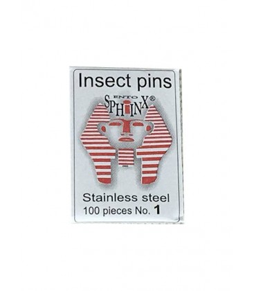 Stainless steel pins, 100 per packet.